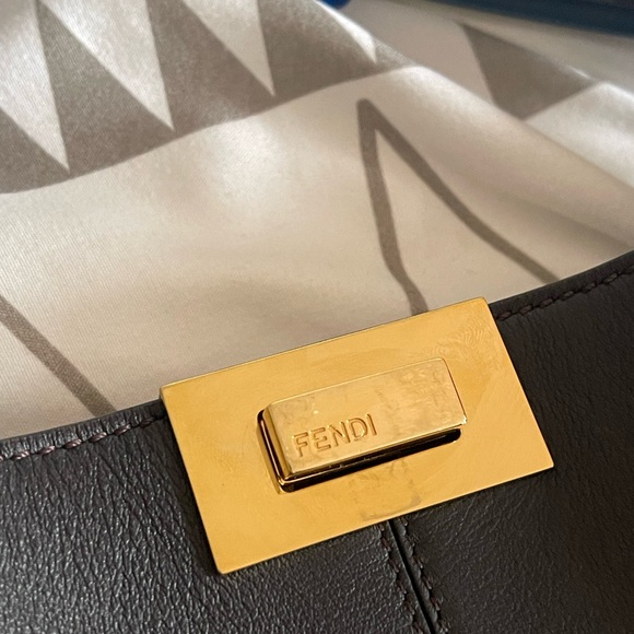 Authentic Fendi Peekaboo Handbag - Black leather w/ gold hardware (never worn) - Picture 4 of 8